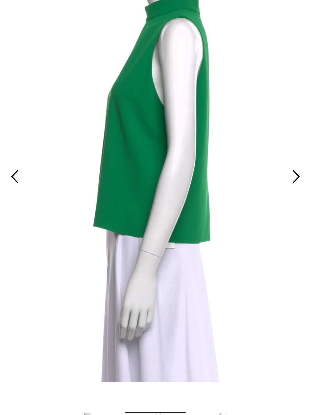 Alice And Olivia Green Sleeveless Mock Neck Women's Top